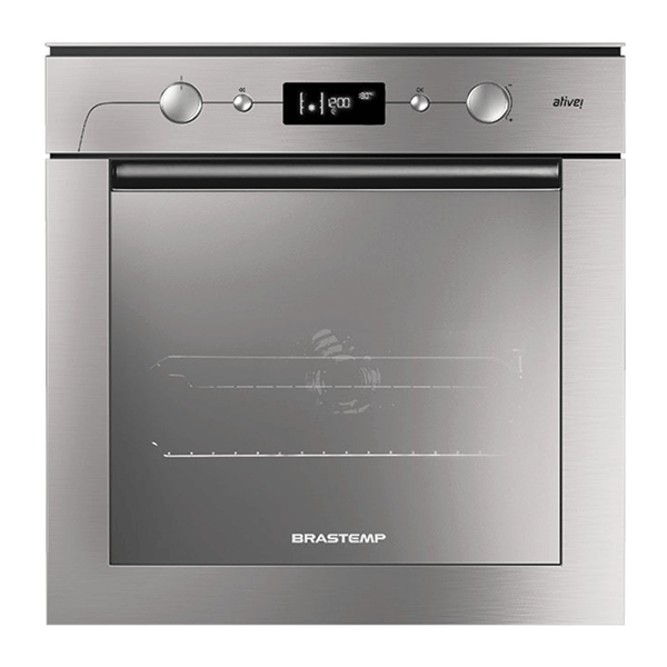 Forno de embutir elétrico Brastemp 67 litros cor inox com Função Ar Forçado  e Painel Touch - BO260AR - Brastemp